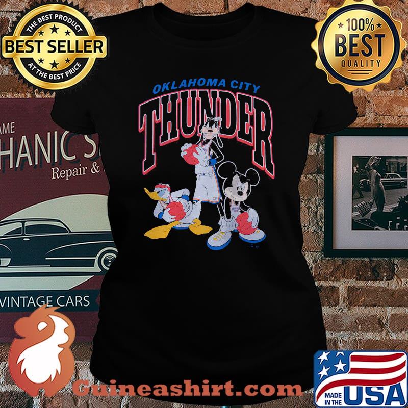 Goofy donald duck and mickey mouse football player oklahoma city thunder s Laides tee