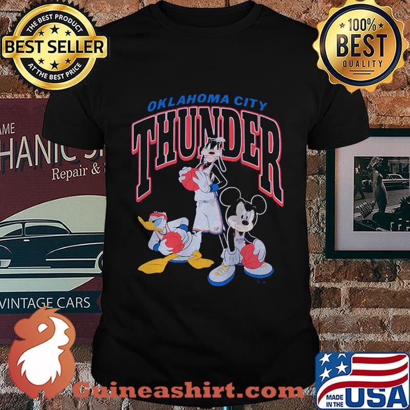 Goofy donald duck and mickey mouse football player oklahoma city thunder shirt