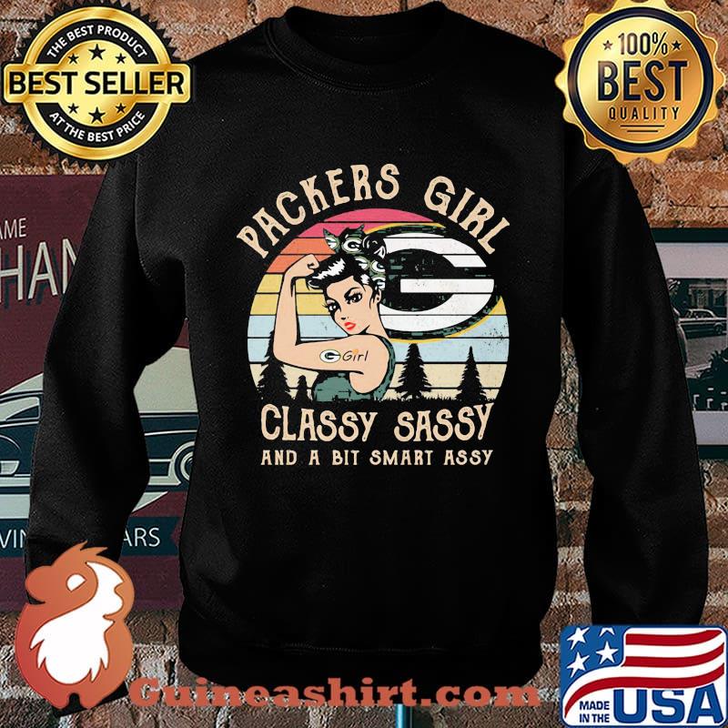 Green bay packers girl classy sassy and a bit smart assy vintage retro s Sweater