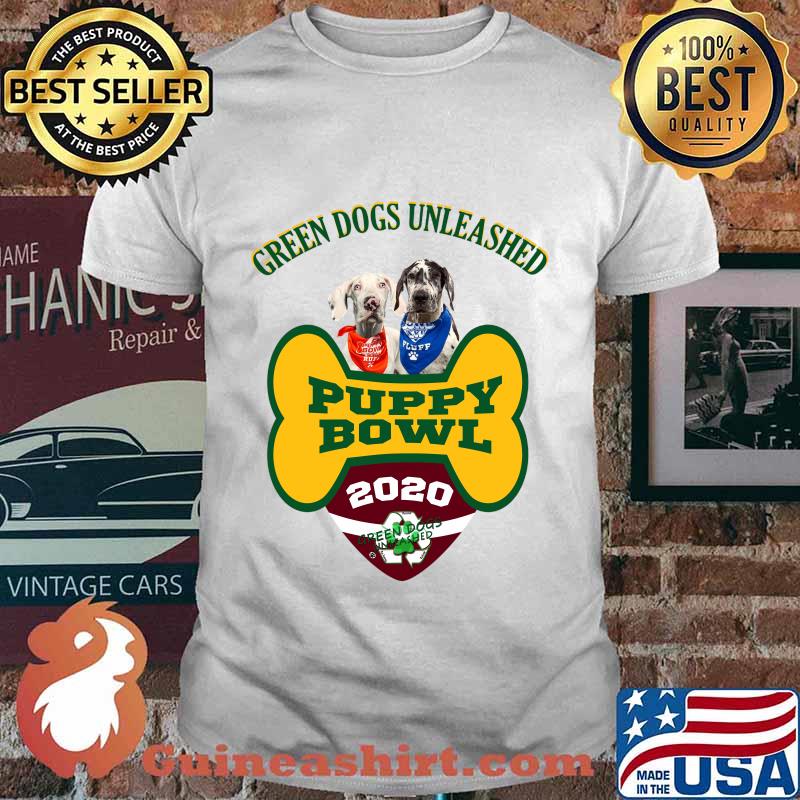 Green dogs unleashed puppy bowls 2020 shirt