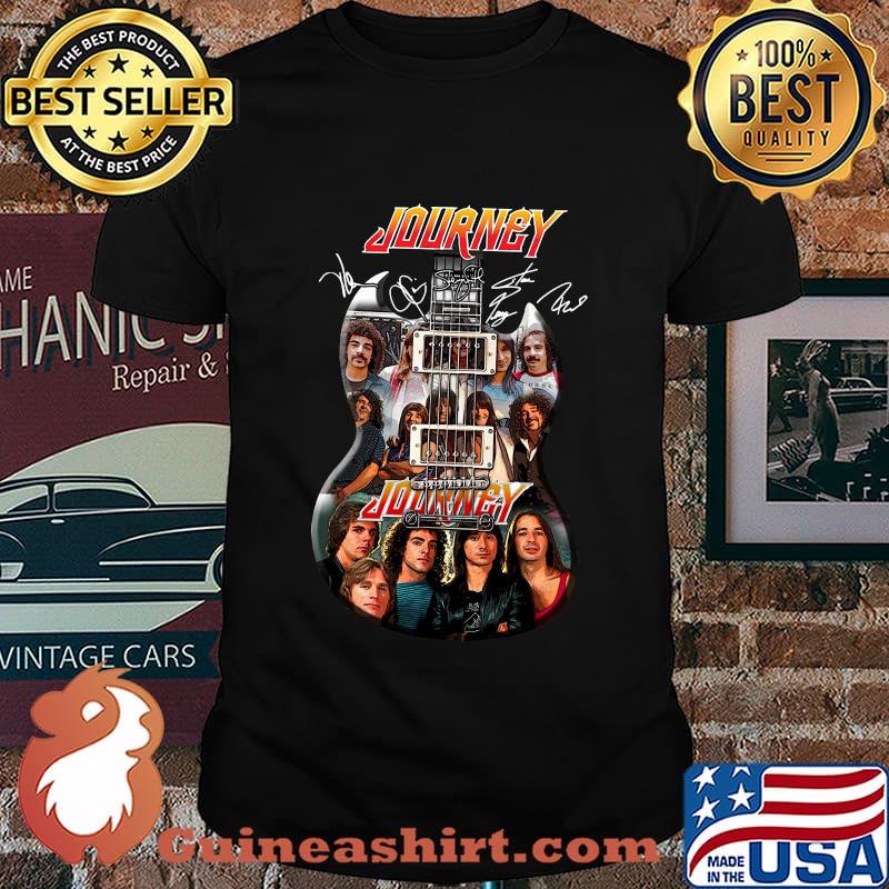 Guitar journey band members signatures shirt