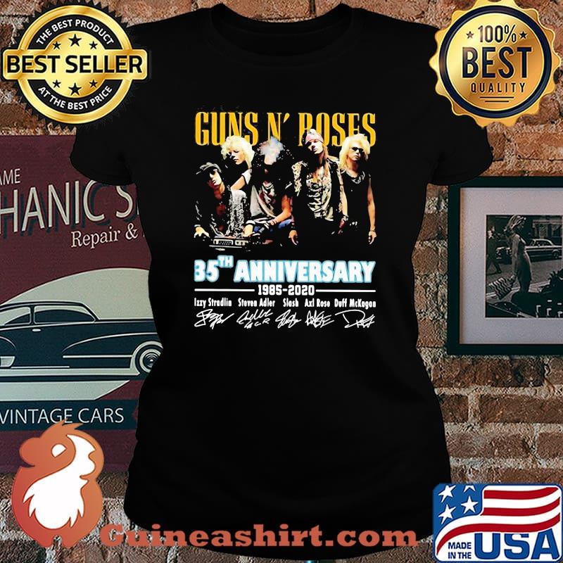 Guns n rose 35th anniversary 1985 2020 members signatures s Laides tee