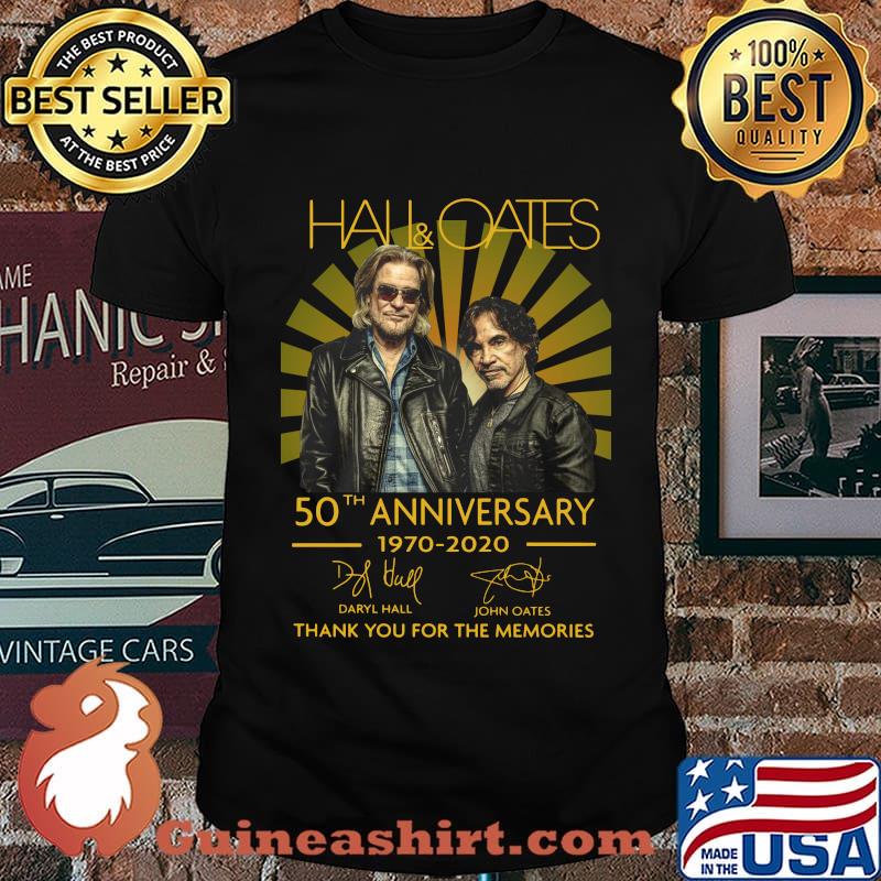 Hall and oates 50th anniversary 1970 2020 thank you for the memories signatures shirt
