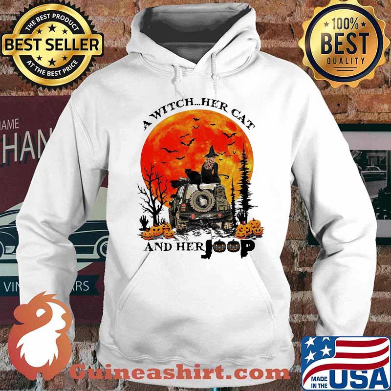 Halloween a witch her cat and her pumpkins sunset s Hoodie
