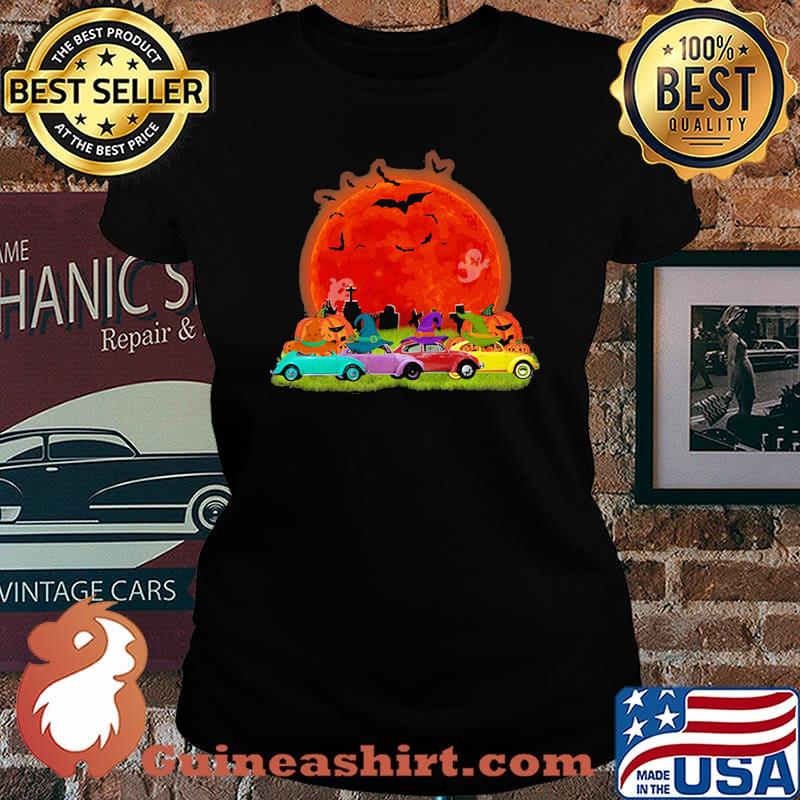Halloween color cars pumpkin moon s Laides tee