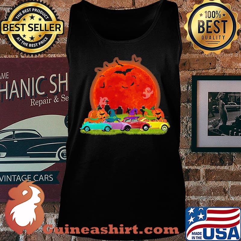 Halloween color cars pumpkin moon s Tank top