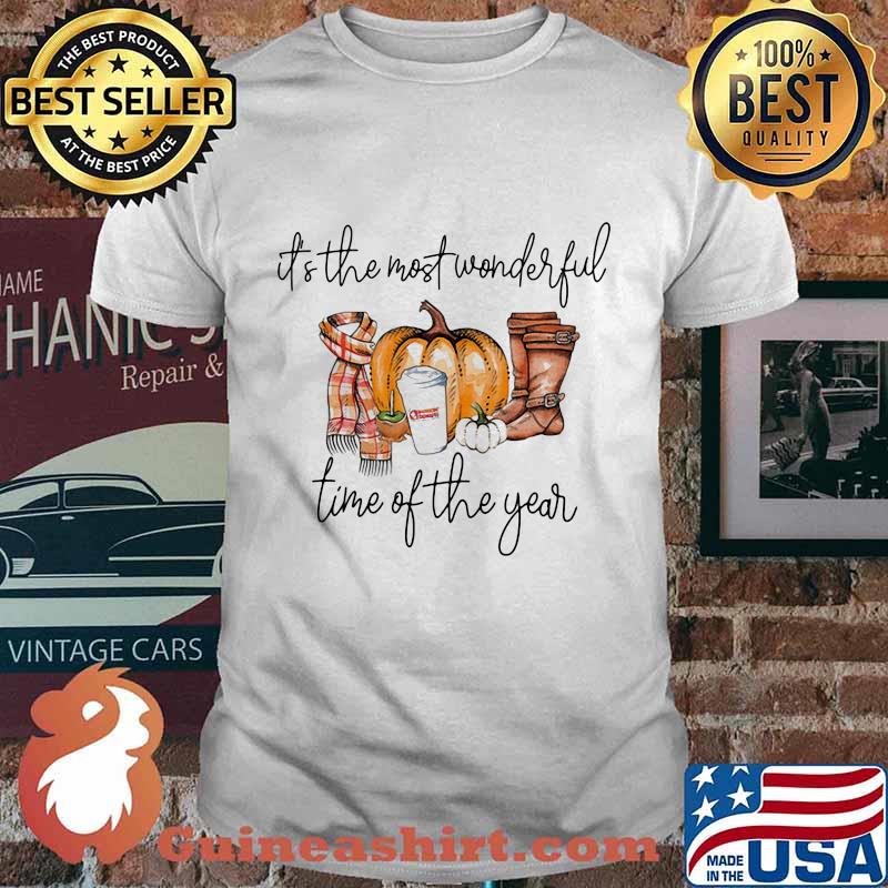 Halloween dunkin donuts it's the most wonderful time of the year pumpkin shirt