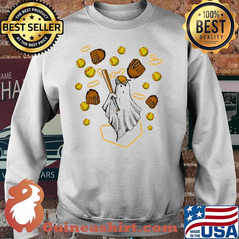 Halloween ghost playing softball s Sweater
