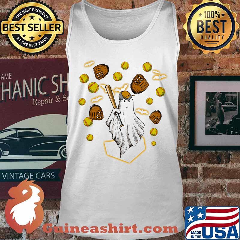 Halloween ghost playing softball s Tank top