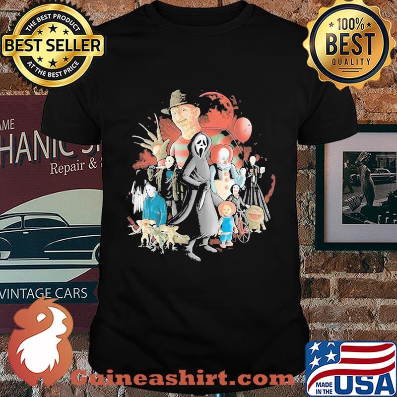 Halloween horror characters and the death shirt
