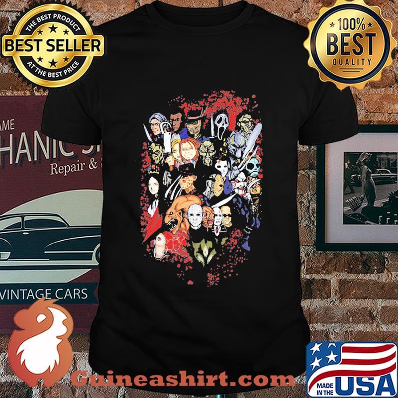 Halloween horror characters blood shirt