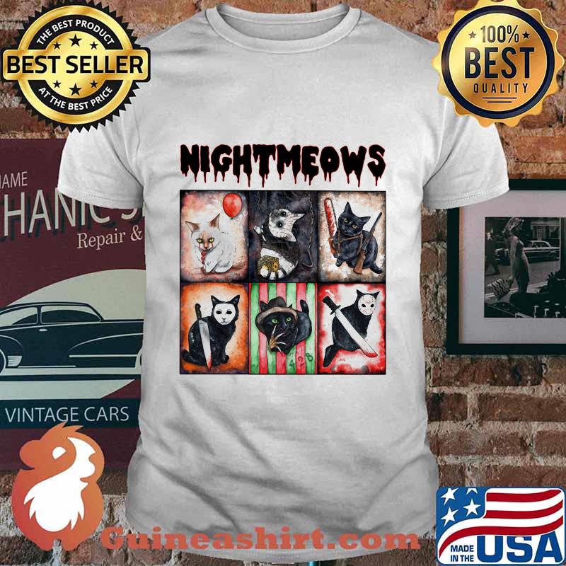 Halloween horror characters cats nightmeows shirt