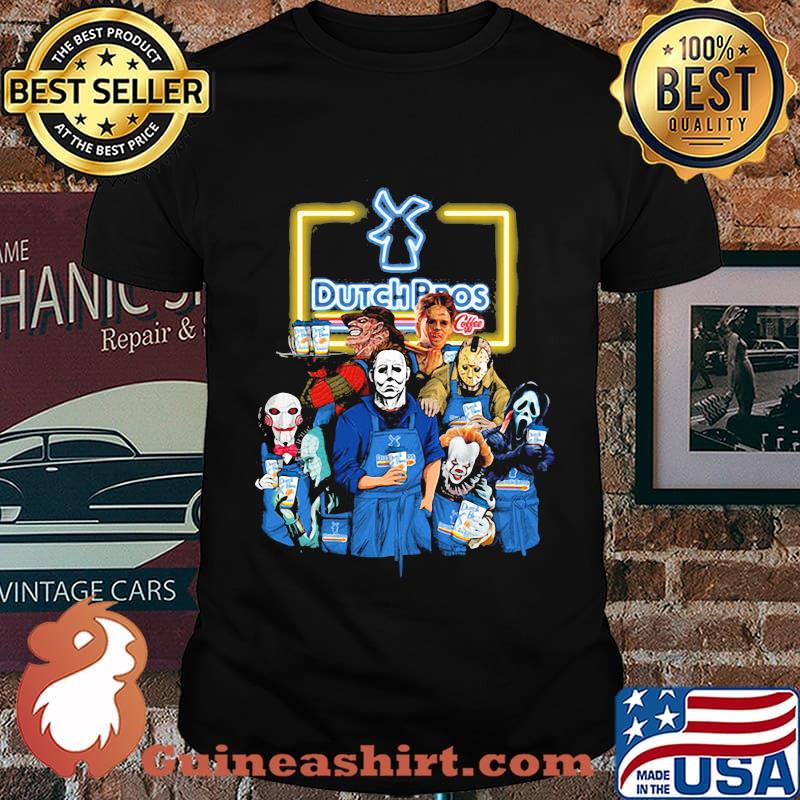 Halloween horror characters drinking dutch bros shirt