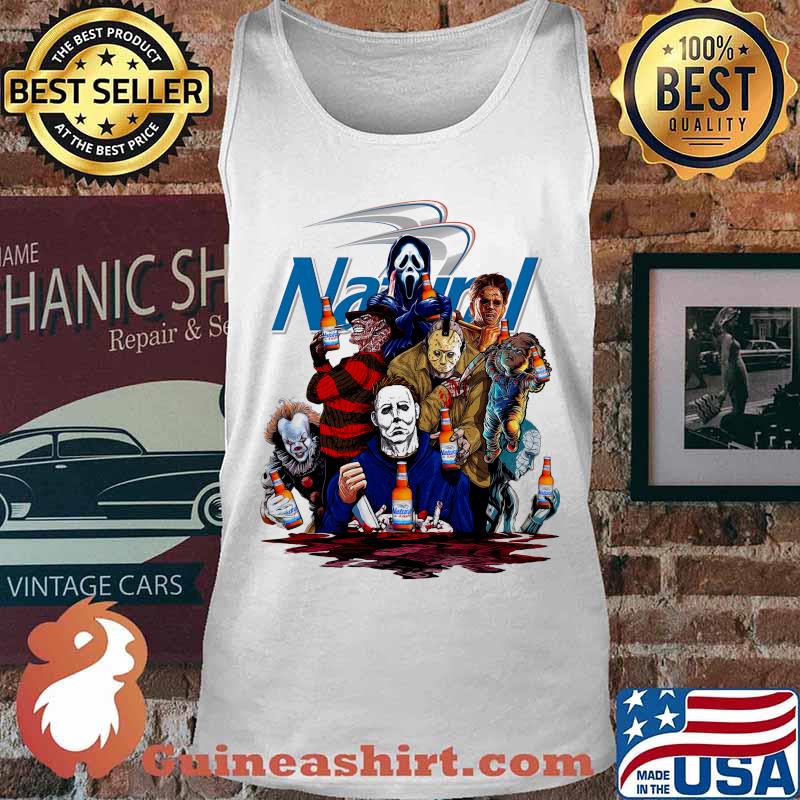 Halloween horror characters drinking natural light s Tank top