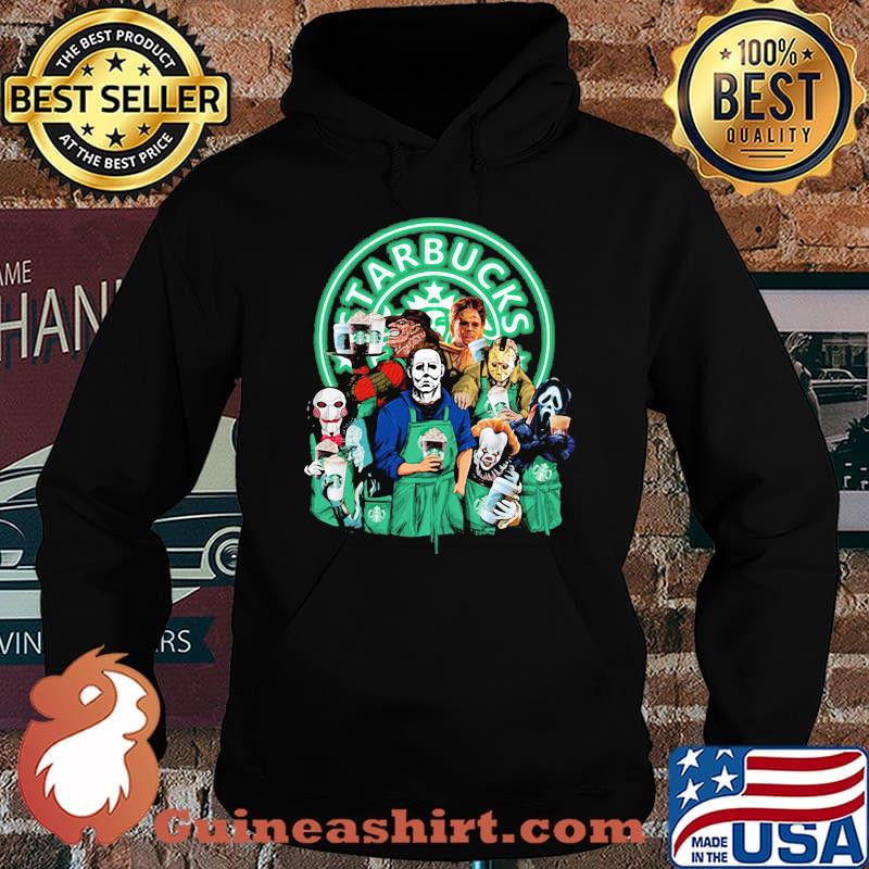 Halloween horror characters drinking starbucks s Hoodie