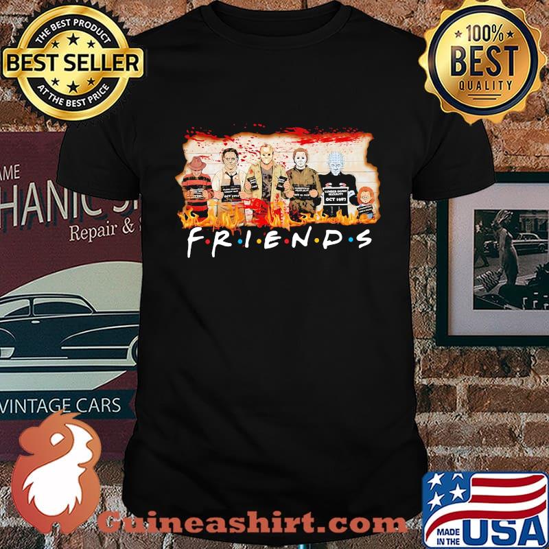 Halloween horror characters friends blood shirt