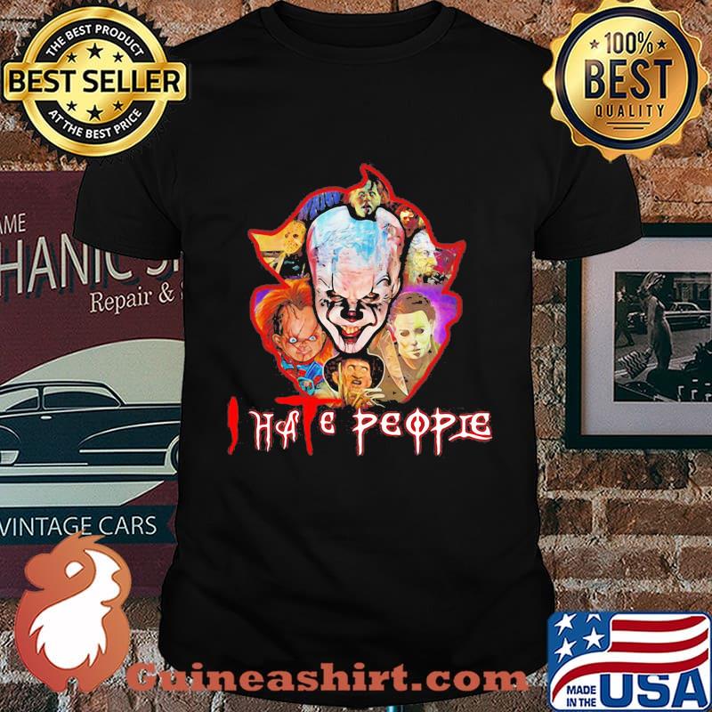 Halloween horror characters i hate people shirt