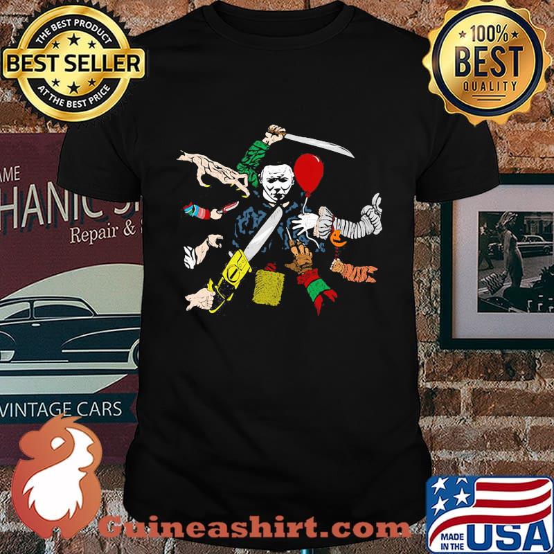 Halloween horror characters kill balloon shirt