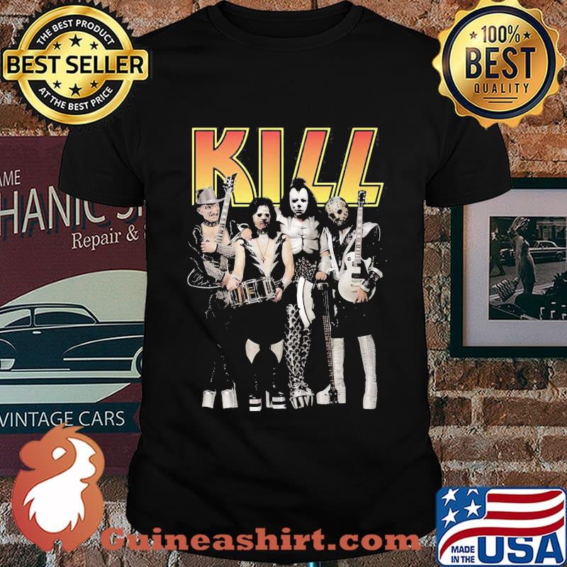 Halloween horror characters kill kiss band shirt