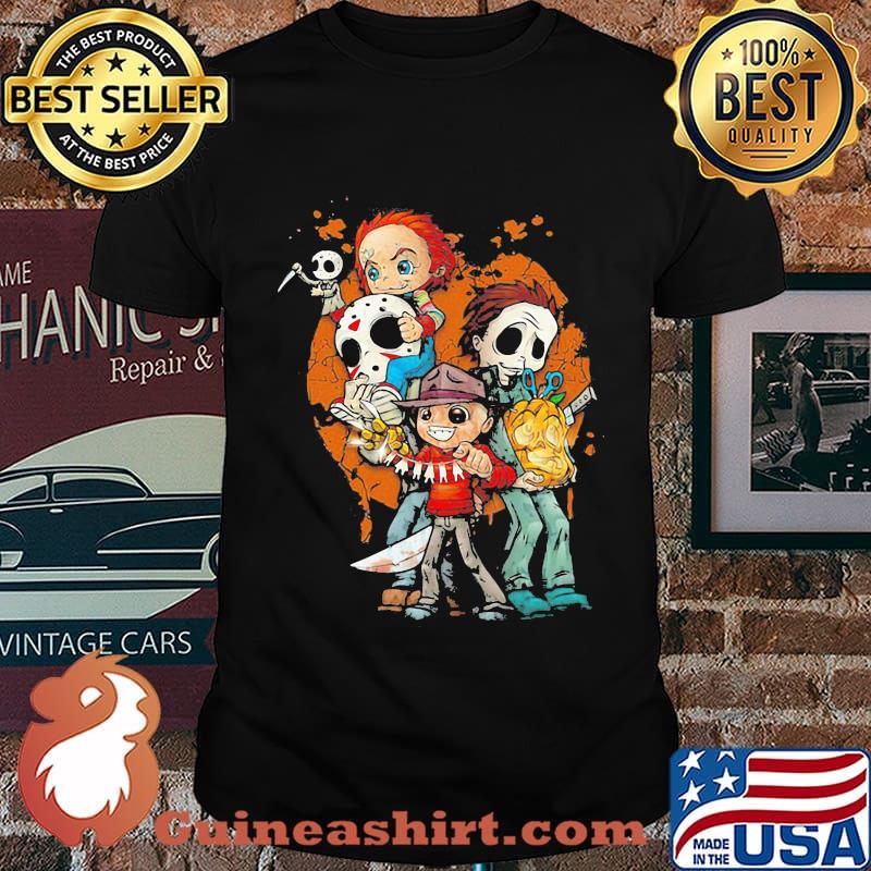 Halloween horror characters pumpkin shirt