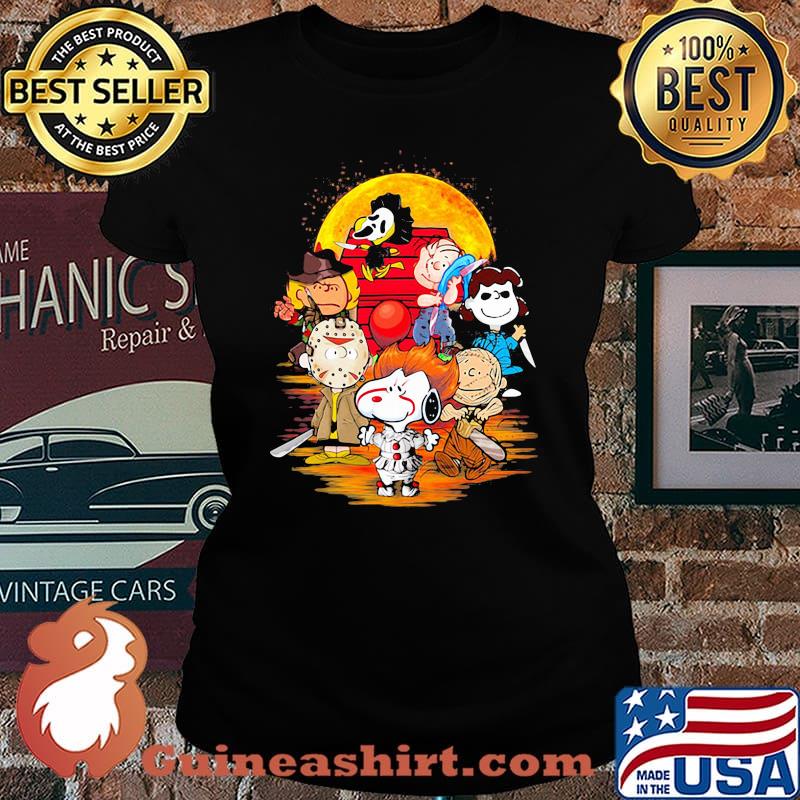 Halloween horror characters the peanuts moon s Laides tee