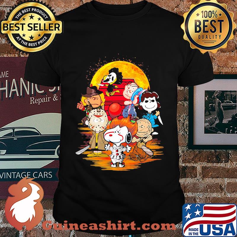 Halloween horror characters the peanuts moon shirt