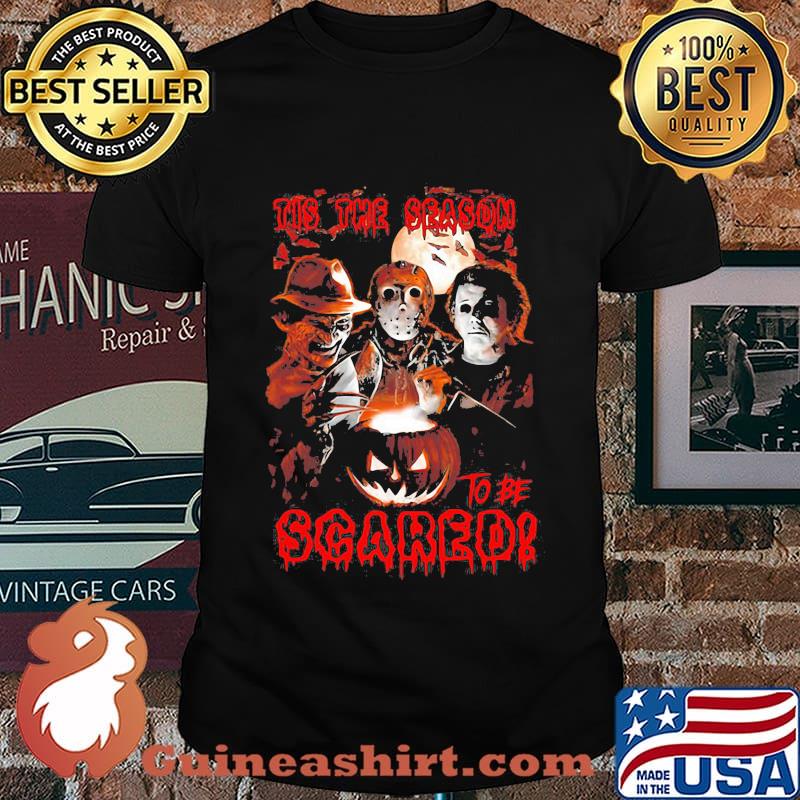 Halloween horror characters tis the season to be scared shirt