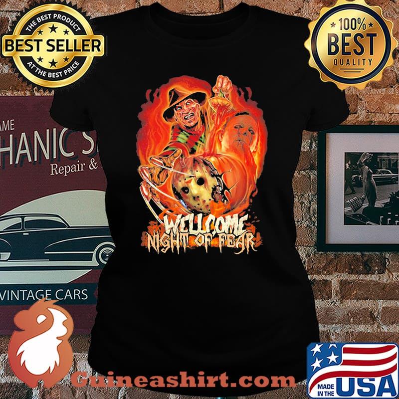 Halloween horror characters welcome night a fear s Laides tee