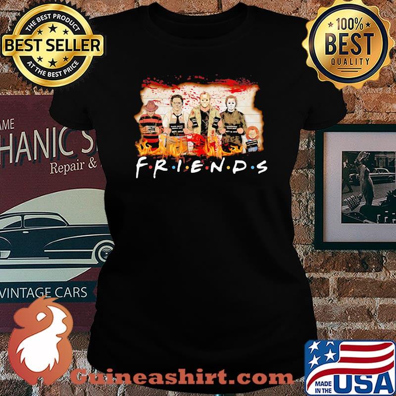 Halloween horror chracters friends s Laides tee