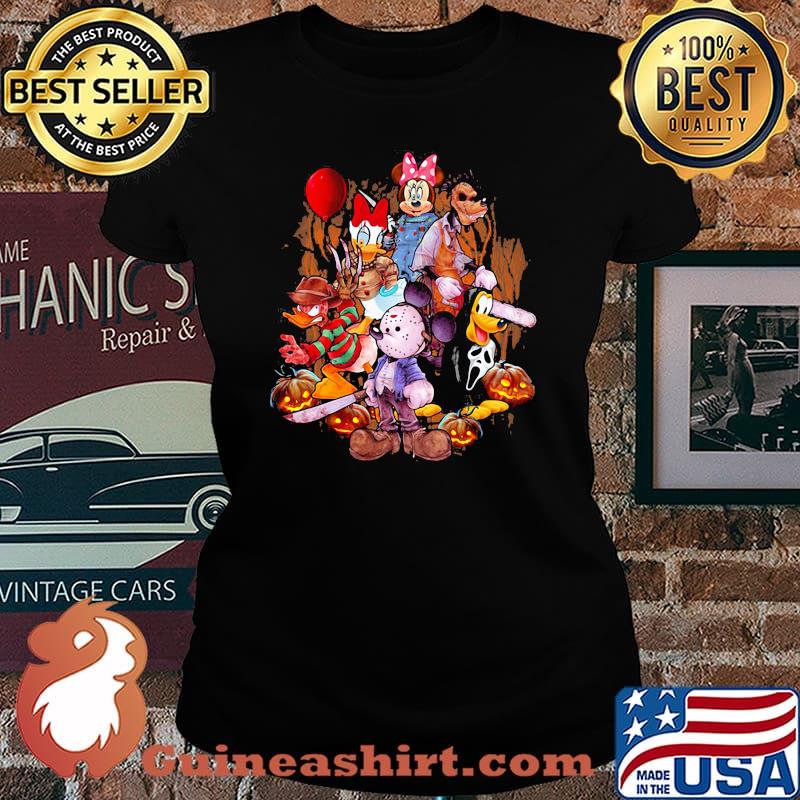 Halloween horror mickey mouse characters cartoon s Laides tee