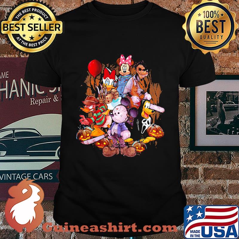 Halloween horror mickey mouse characters cartoon shirt