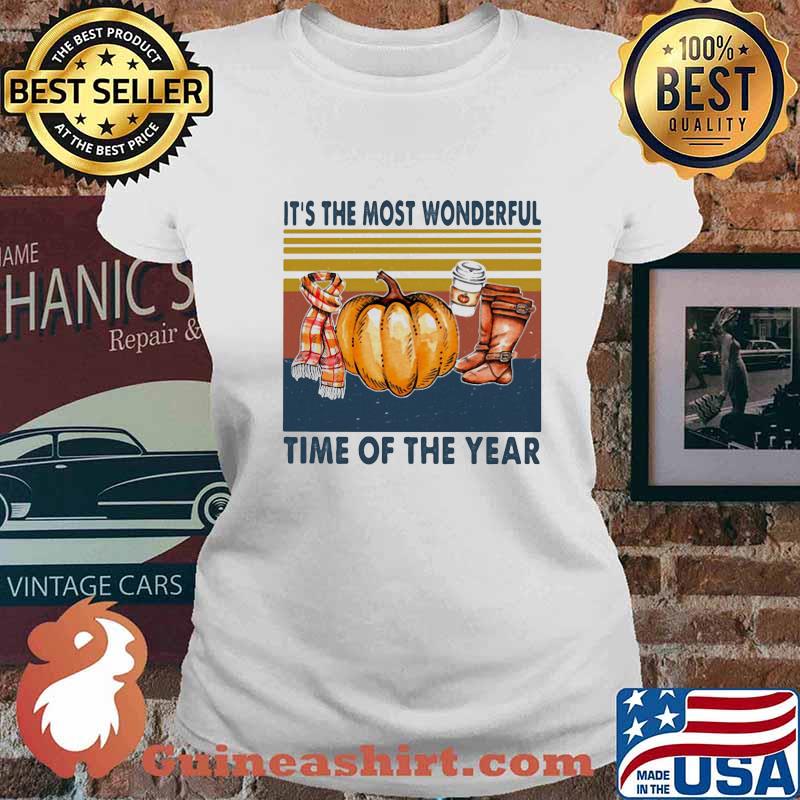 Halloween it's the most wonderful time of the year pumpkins vintage retro s Ladies tee