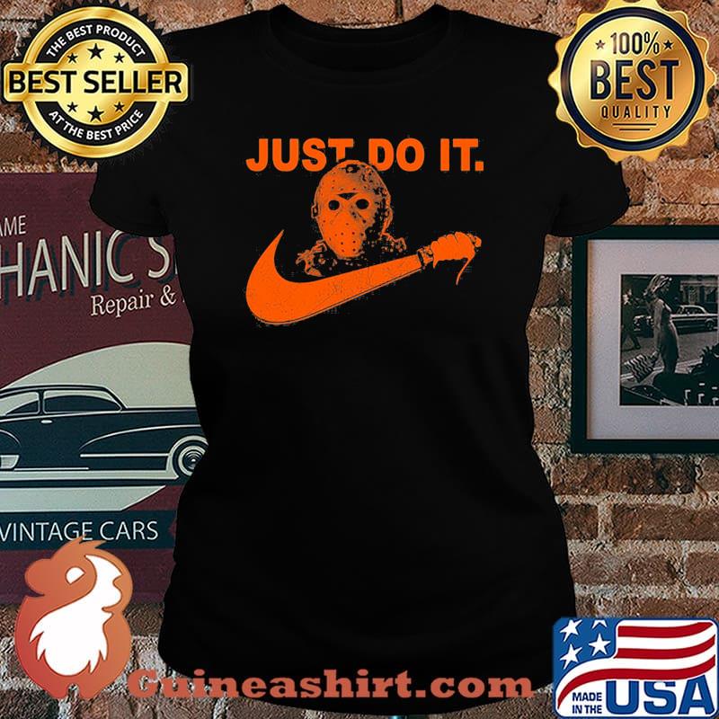 Halloween jason voorhees just do it nike logo s Laides tee