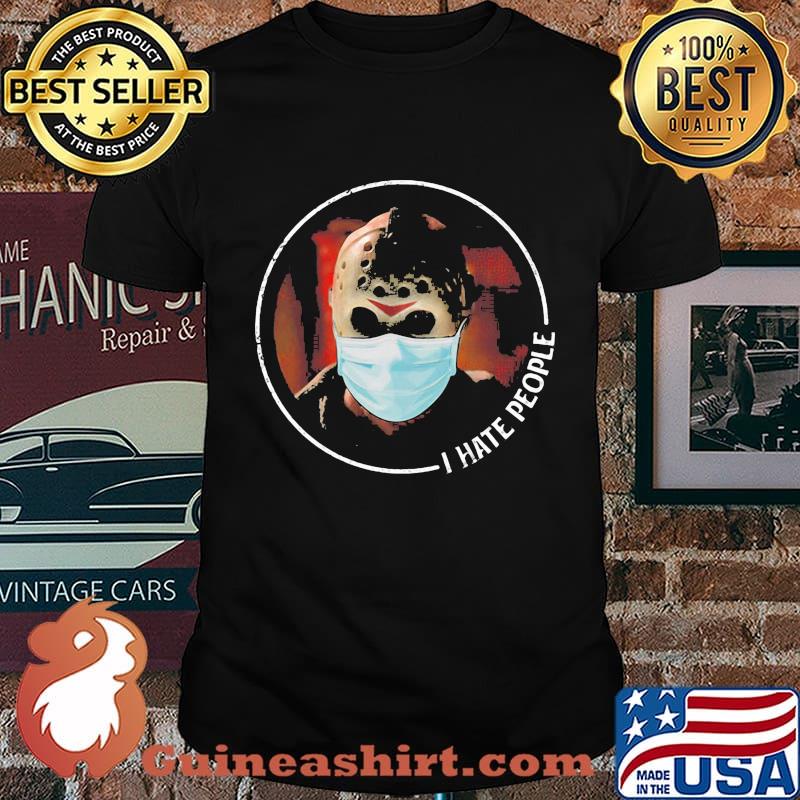 Halloween jason voorhees mask i hate people shirt