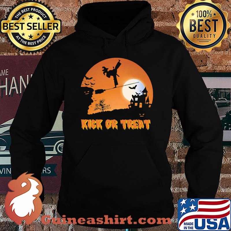 Halloween karate witch kick or treat moon night s Hoodie