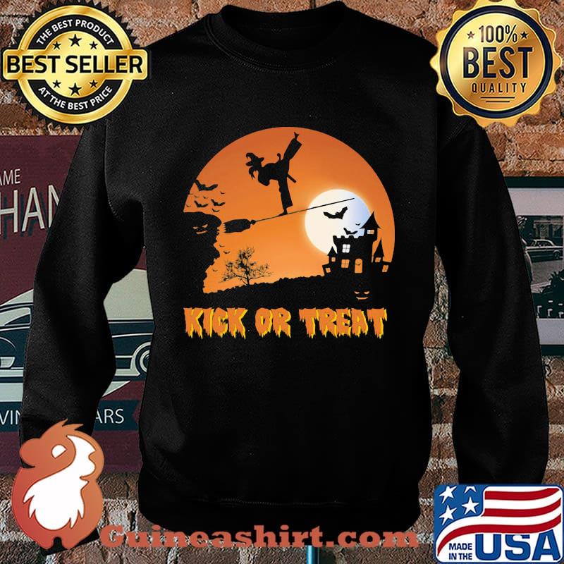Halloween karate witch kick or treat moon night s Sweater