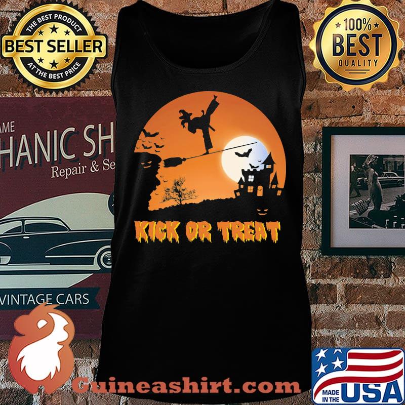 Halloween karate witch kick or treat moon night s Tank top