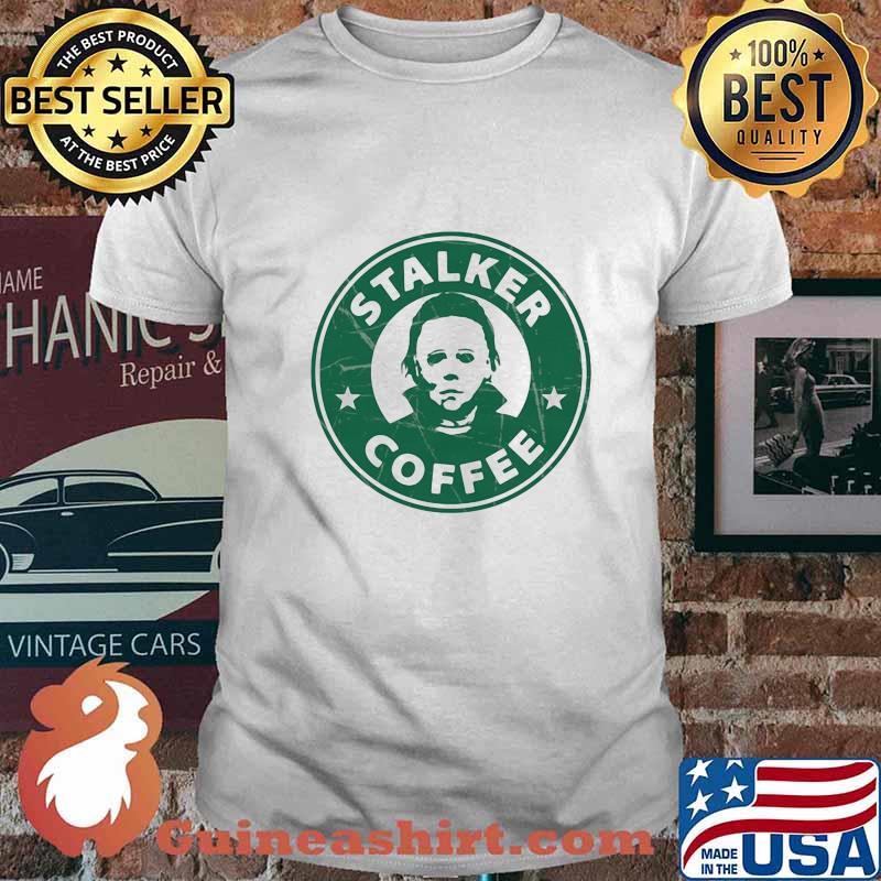 Halloween michael myers starbucks stalker coffee logo shirt