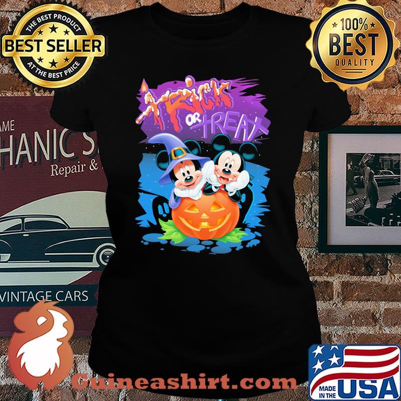 Halloween mickey minnie mouse trick or treat pumpkin s Laides tee
