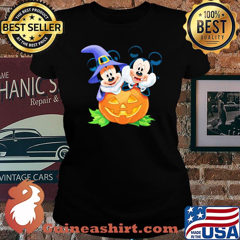 Halloween minnie mouse witch and mickey mouse pumpkin s Laides tee