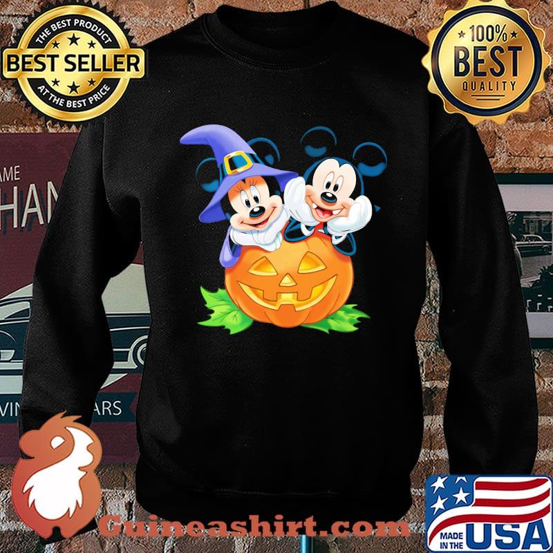 Halloween minnie mouse witch and mickey mouse pumpkin s Sweater