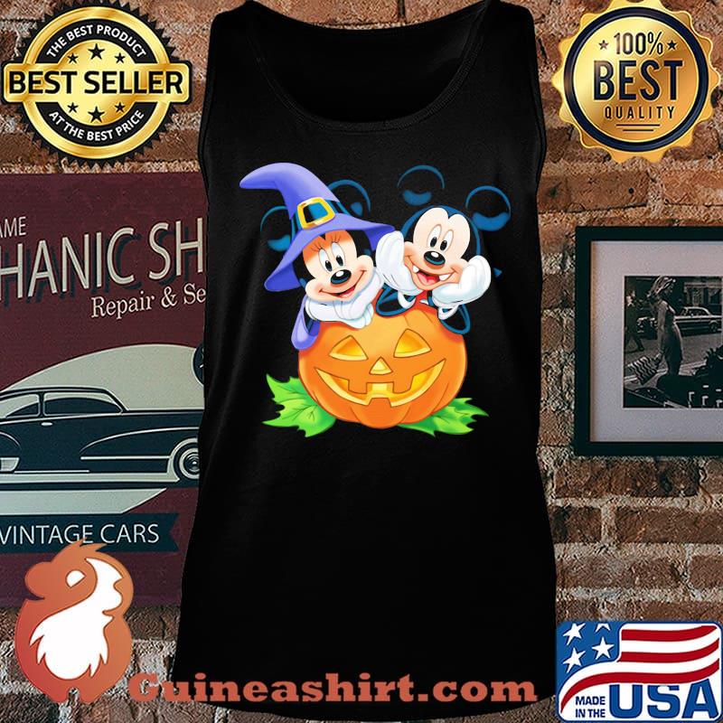 Halloween minnie mouse witch and mickey mouse pumpkin s Tank top