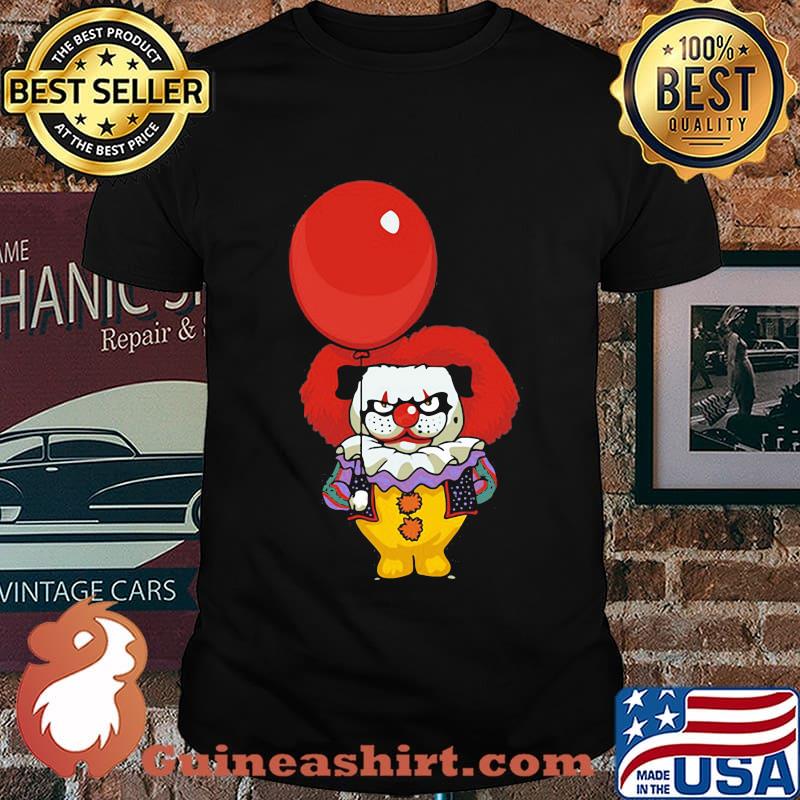 Halloween panda pennywise holding red balloon shirt