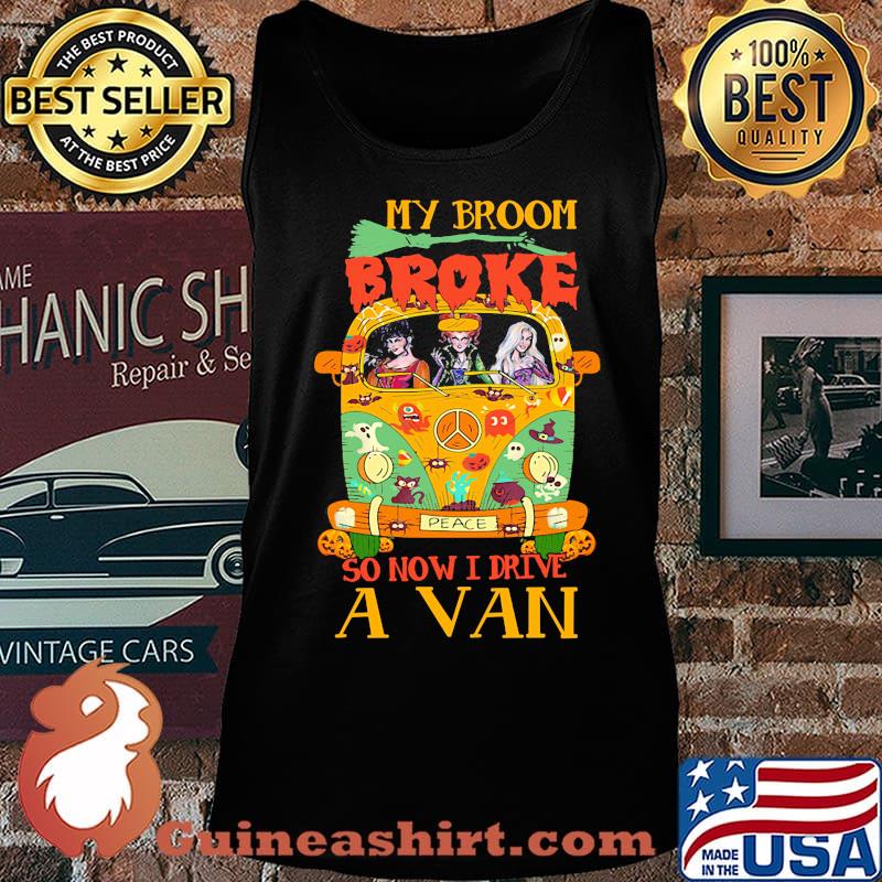 Halloween peace bus hocus pocus my broom broke so now i drive a van s Tank top