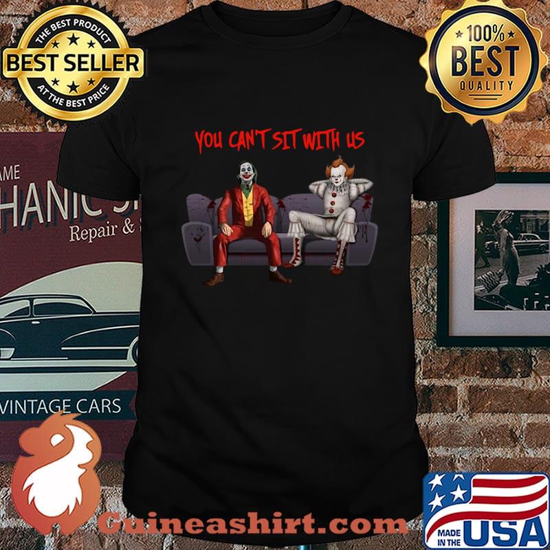 Halloween pennywise and joker you can't sit with us shirt
