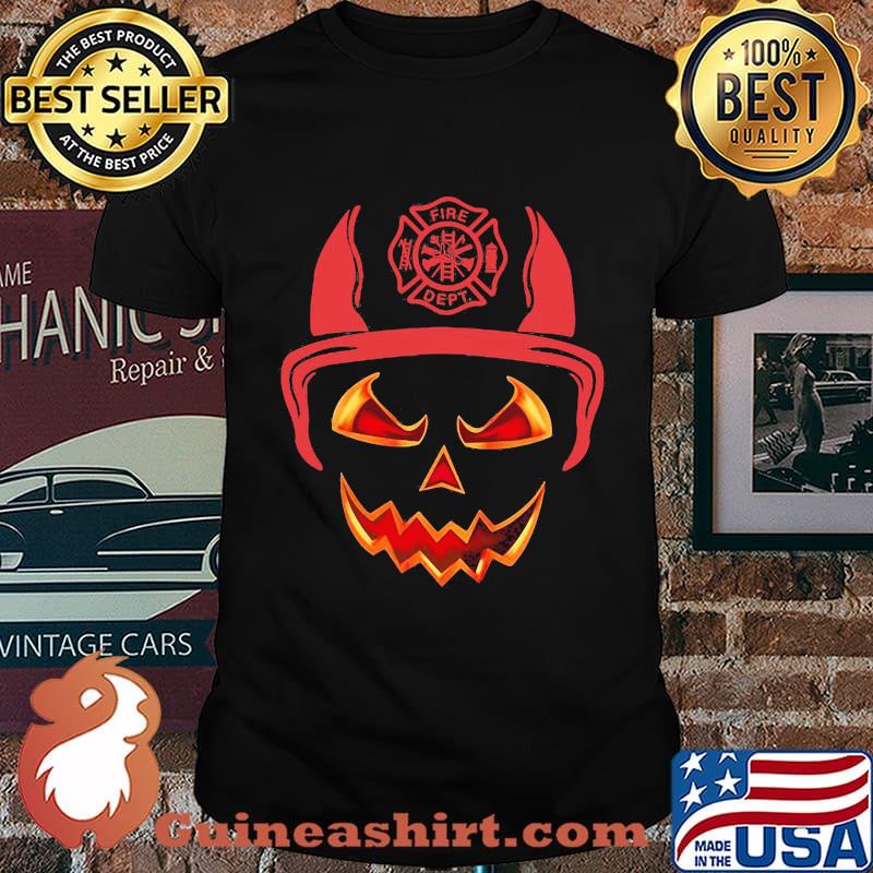 Halloween Pumpkin Firefighter Fireman Fire shirt