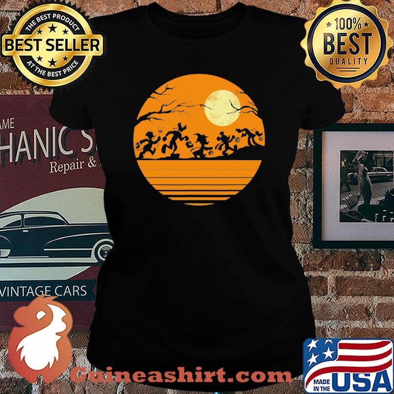 Halloween witch sunset vintage retro s Laides tee