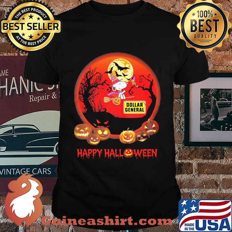 Happy halloween dollar general snoopy witch pumpkin shirt