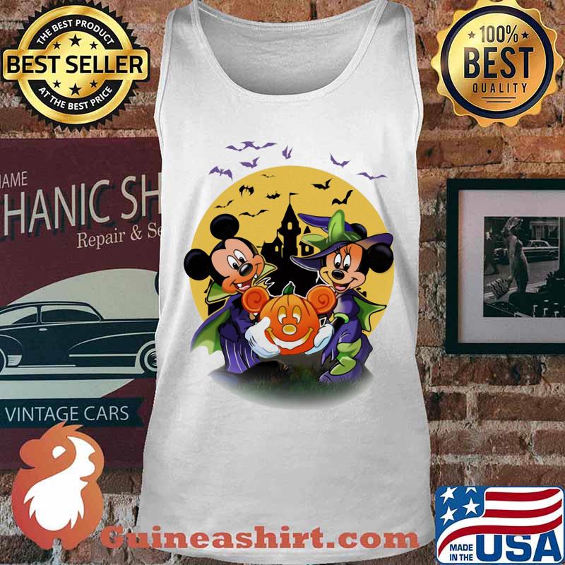 Happy halloween mickey mouse and minnie mouse witch pumpkin s Tank top