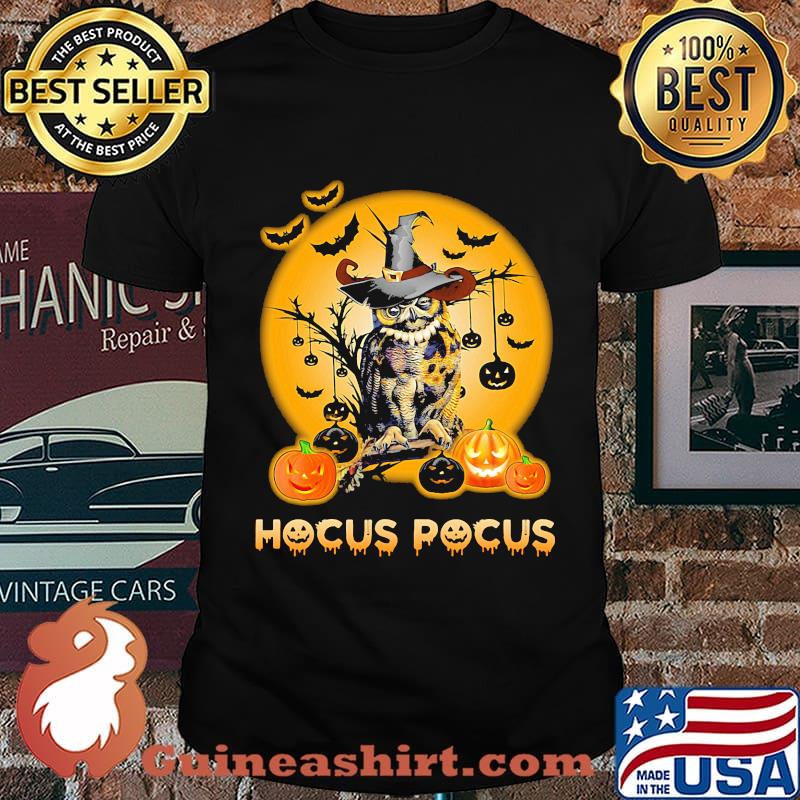 Happy halloween owl witch hocus pocus pumpkin shirt